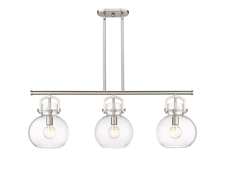 Innovations Lighting Newton Sphere 7" Island Light - Satin Nickel Linear Chandeliers Innovations Lighting   