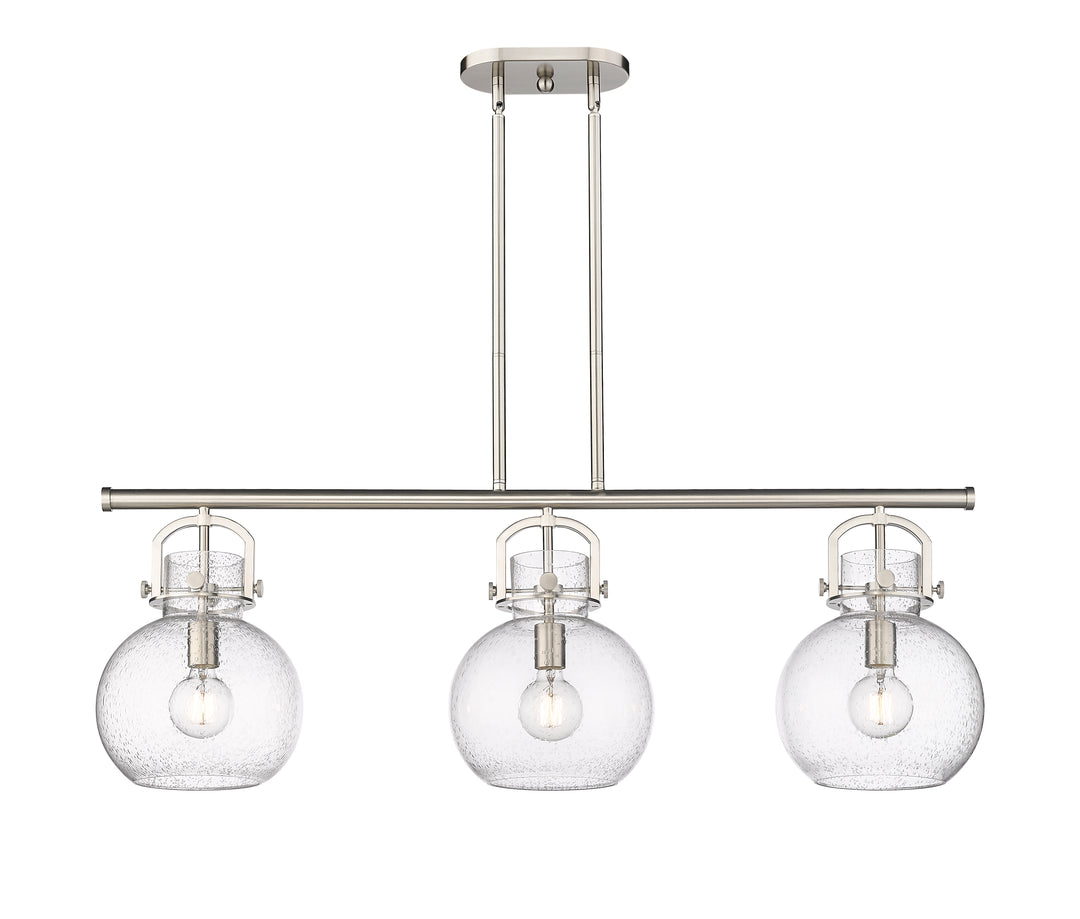 Innovations Lighting Newton Sphere 7" Island Light - Satin Nickel Linear Chandeliers Innovations Lighting   