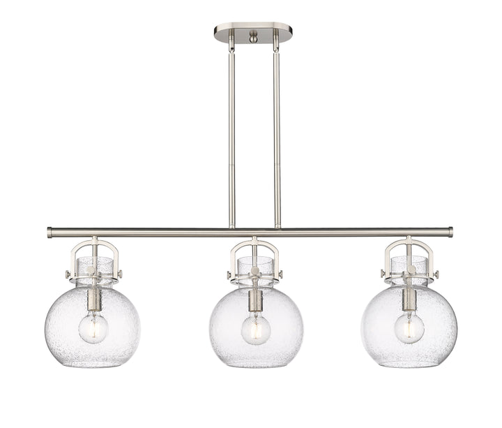 Innovations Lighting Newton Sphere 7" Island Light - Satin Nickel Linear Chandeliers Innovations Lighting   