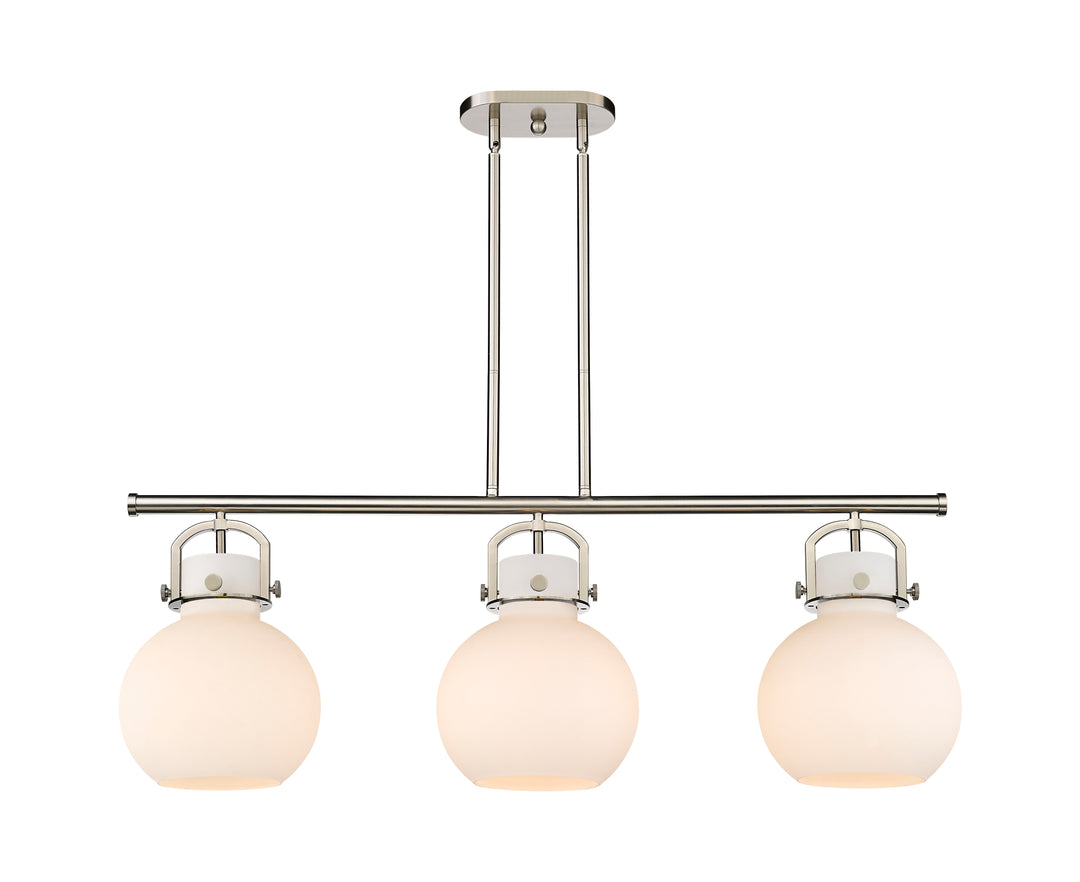 Innovations Lighting Newton Sphere 7" Island Light - Satin Nickel Linear Chandeliers Innovations Lighting   