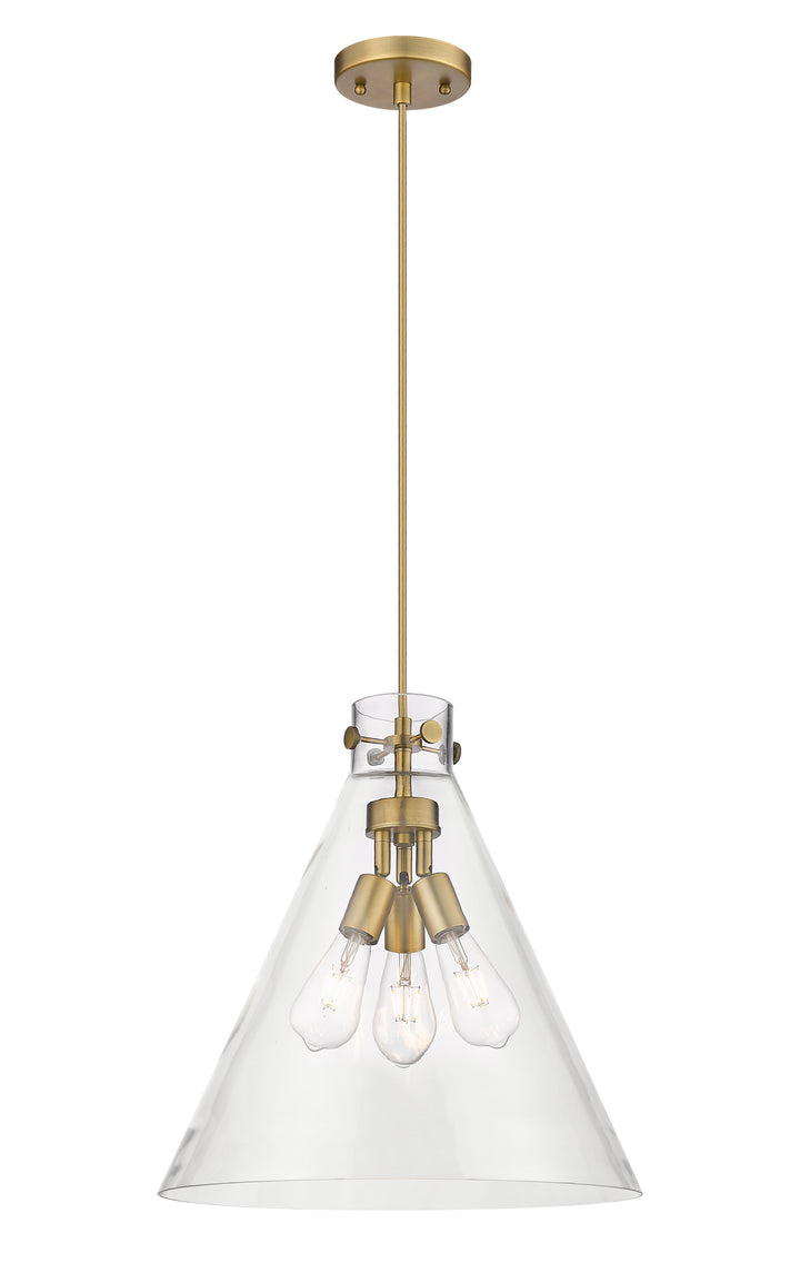 Innovations Lighting Newton Cone 18" Pendant - Brushed Brass Pendants Innovations Lighting   