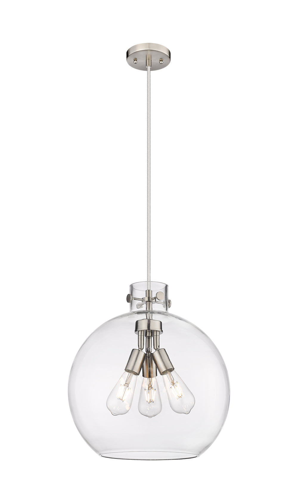 Innovations Lighting Newton Sphere 16" Pendant - Satin Nickel Pendants Innovations Lighting   