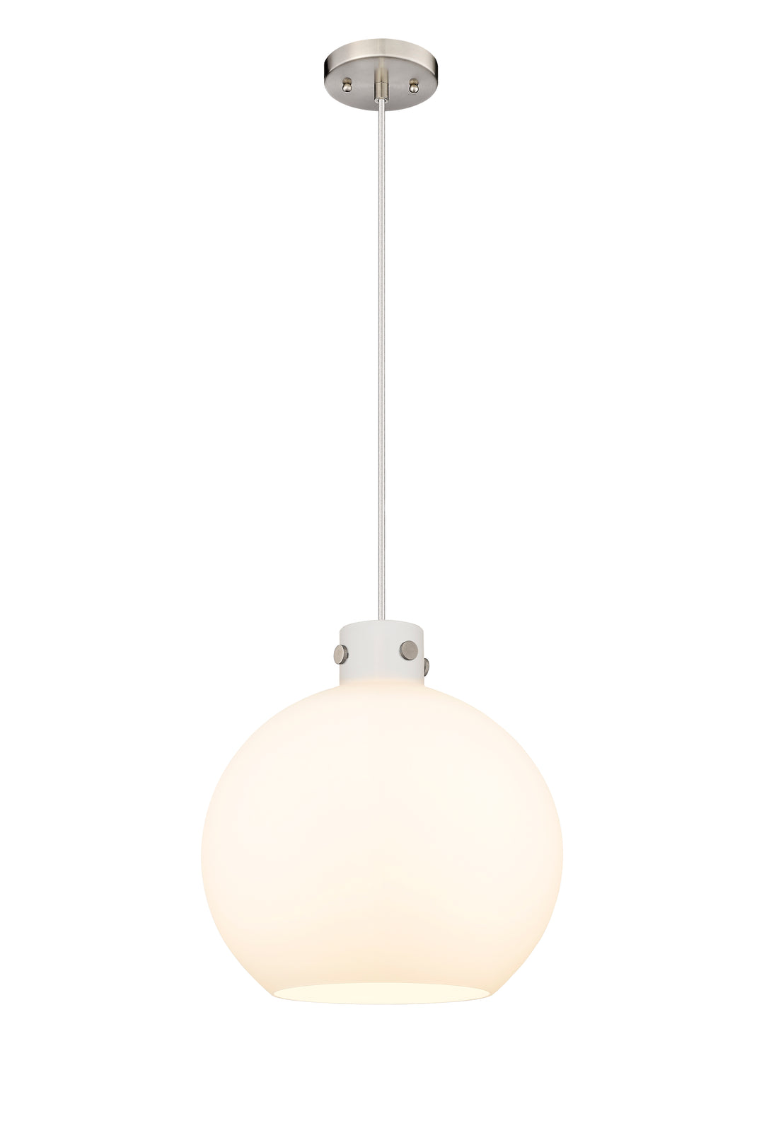 Innovations Lighting Newton Sphere 16" Pendant - Satin Nickel Pendants Innovations Lighting   