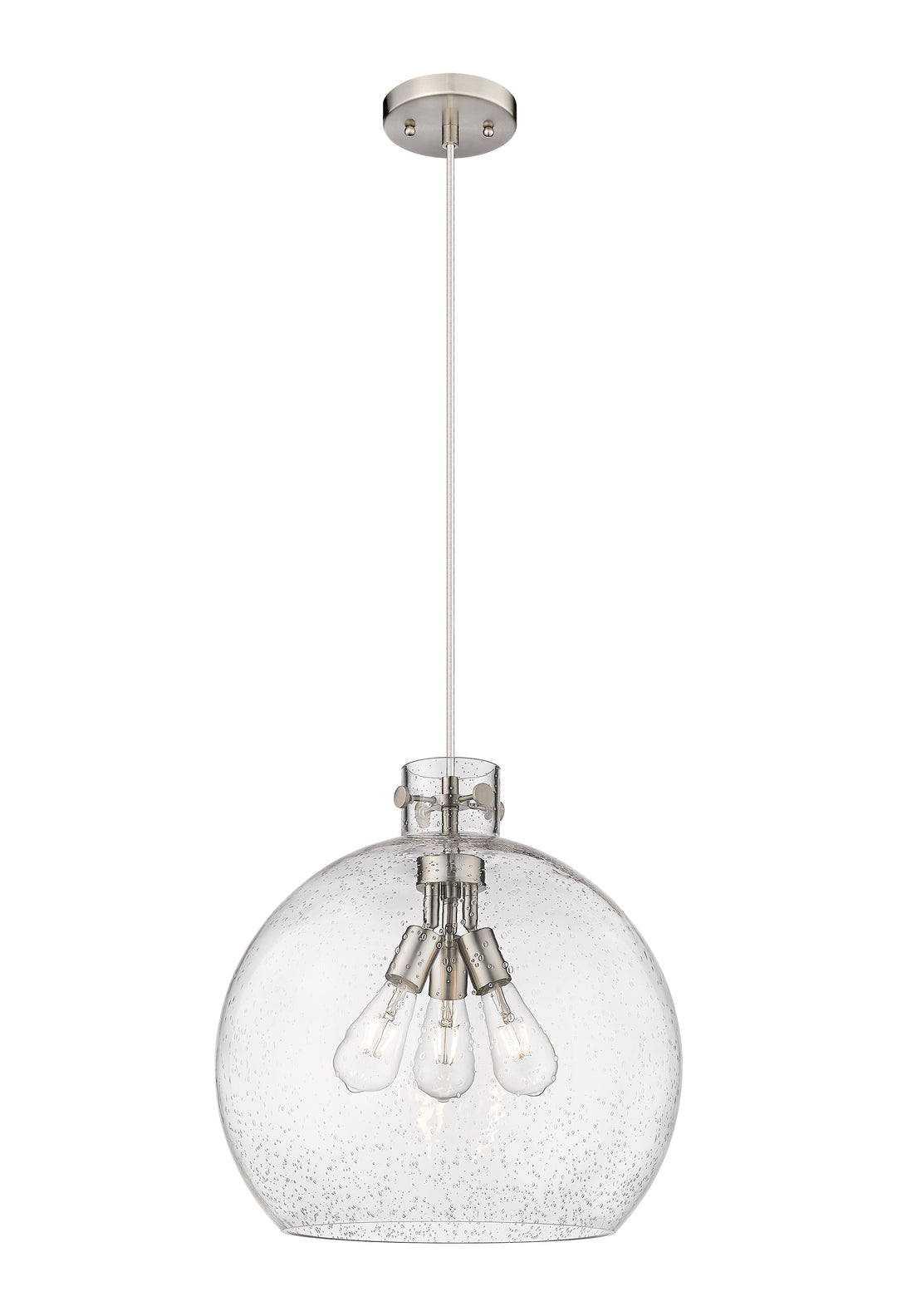 Innovations Lighting Newton Sphere 18" Pendant - Satin Nickel Pendants Innovations Lighting   