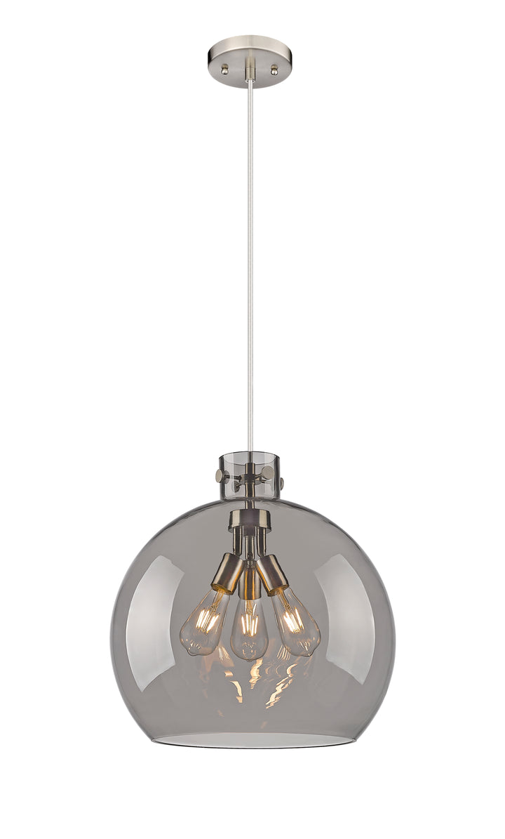 Innovations Lighting Newton Sphere 18" Pendant - Satin Nickel Pendants Innovations Lighting   