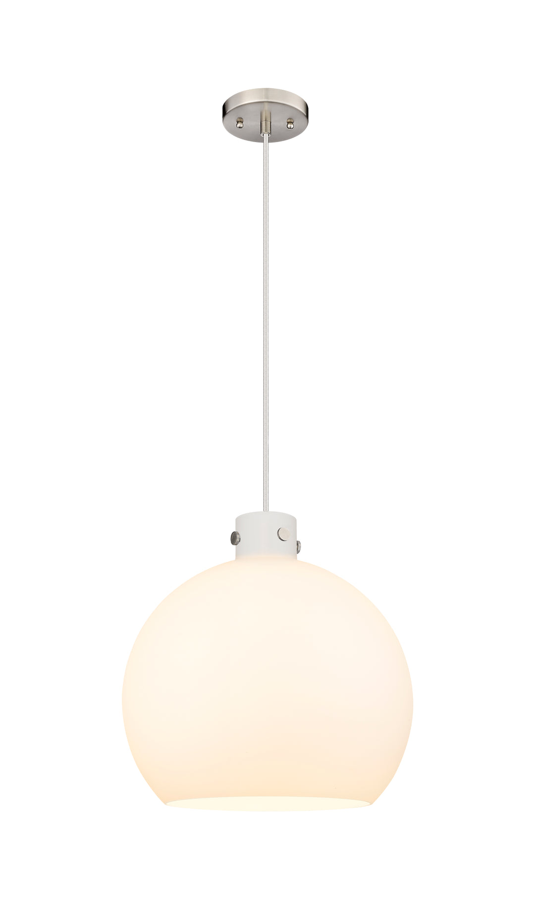 Innovations Lighting Newton Sphere 18" Pendant - Satin Nickel Pendants Innovations Lighting   