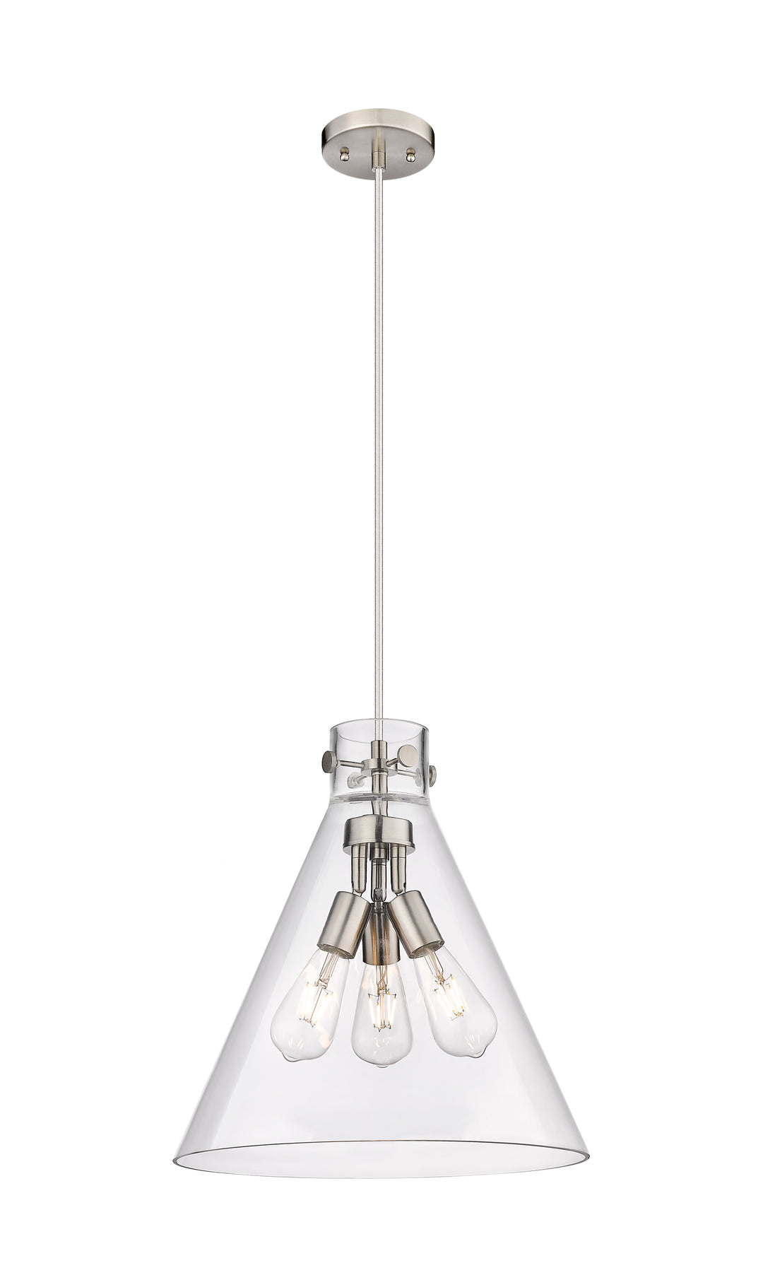 Innovations Lighting Newton Cone 16" Pendant - Satin Nickel Pendants Innovations Lighting   