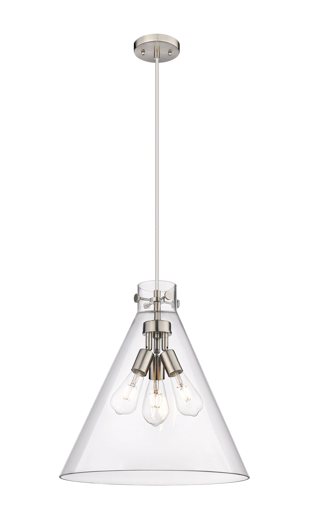 Innovations Lighting Newton Cone 18" Pendant - Satin Nickel Pendants Innovations Lighting   