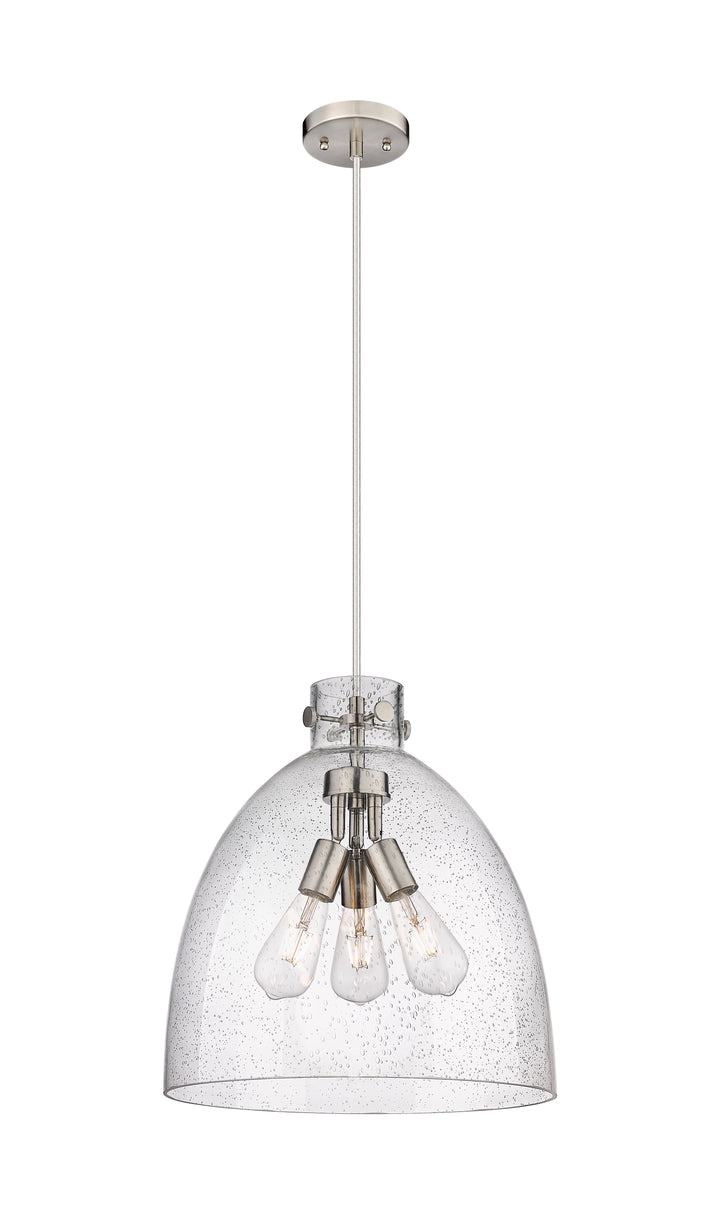 Innovations Lighting Newton Bell 16" Pendant - Satin Nickel Pendants Innovations Lighting   