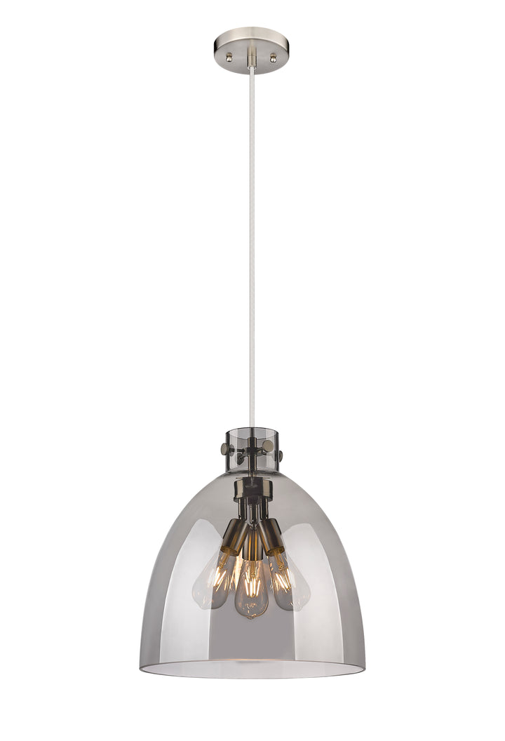 Innovations Lighting Newton Bell 16" Pendant - Satin Nickel Pendants Innovations Lighting   