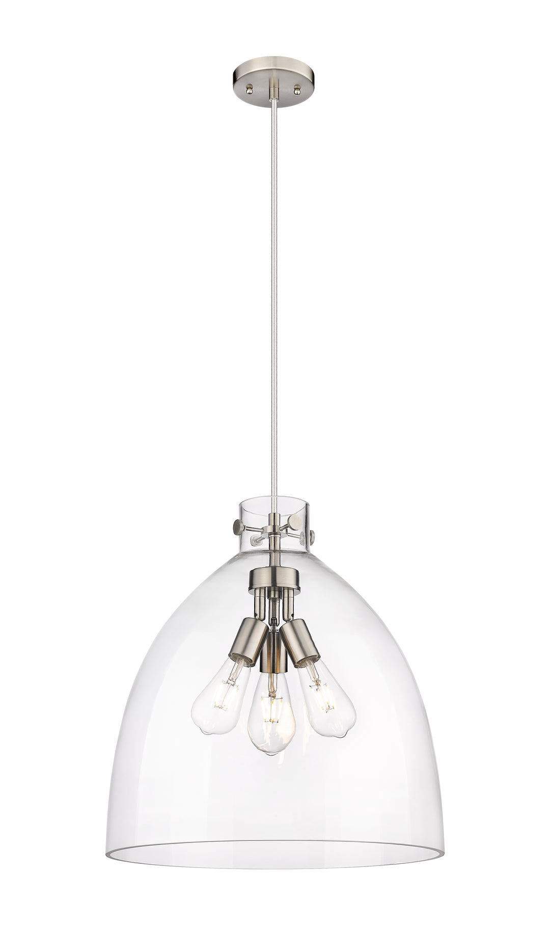 Innovations Lighting Newton Bell 18" Pendant - Satin Nickel Pendants Innovations Lighting   