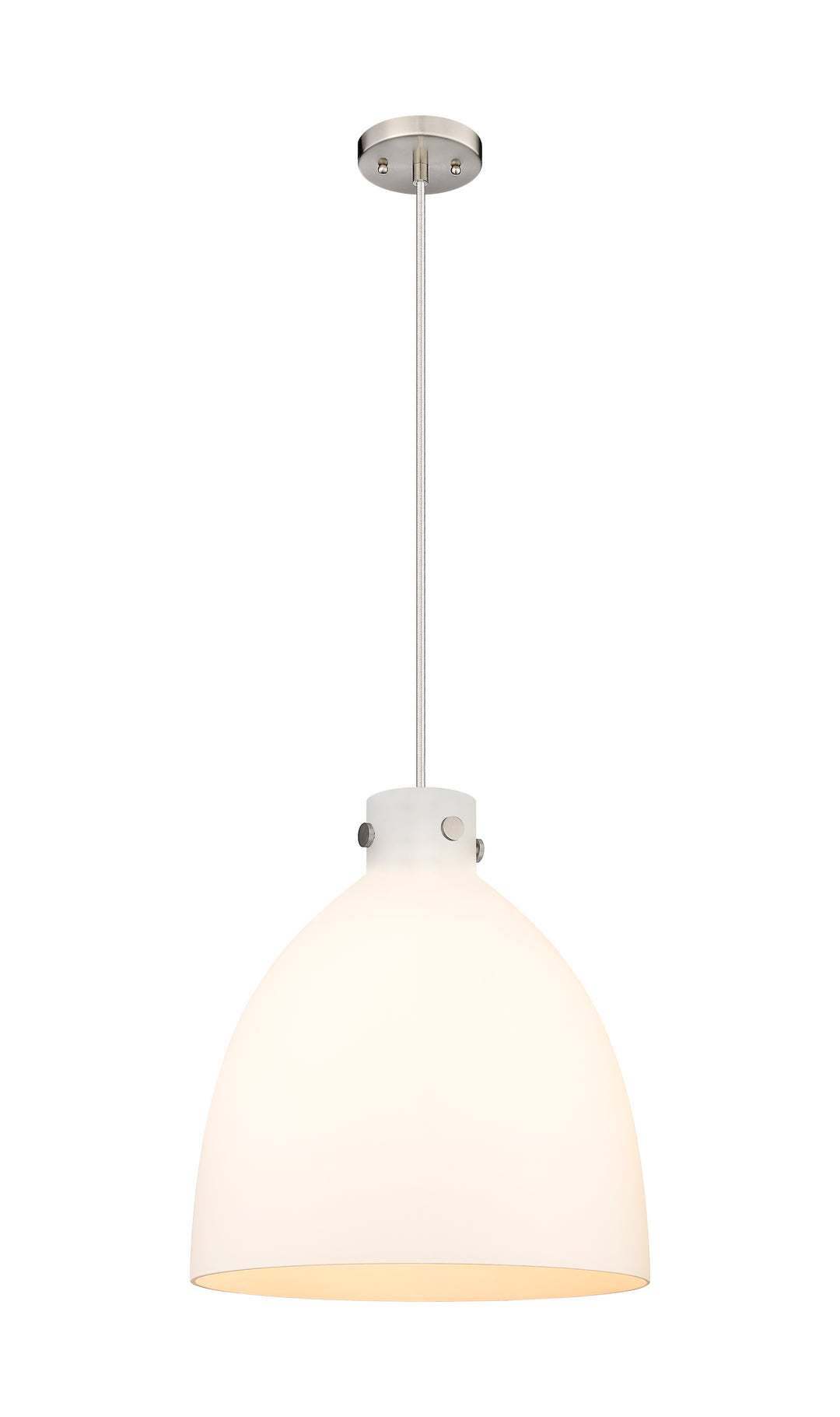 Innovations Lighting Newton Bell 18" Pendant - Satin Nickel Pendants Innovations Lighting   