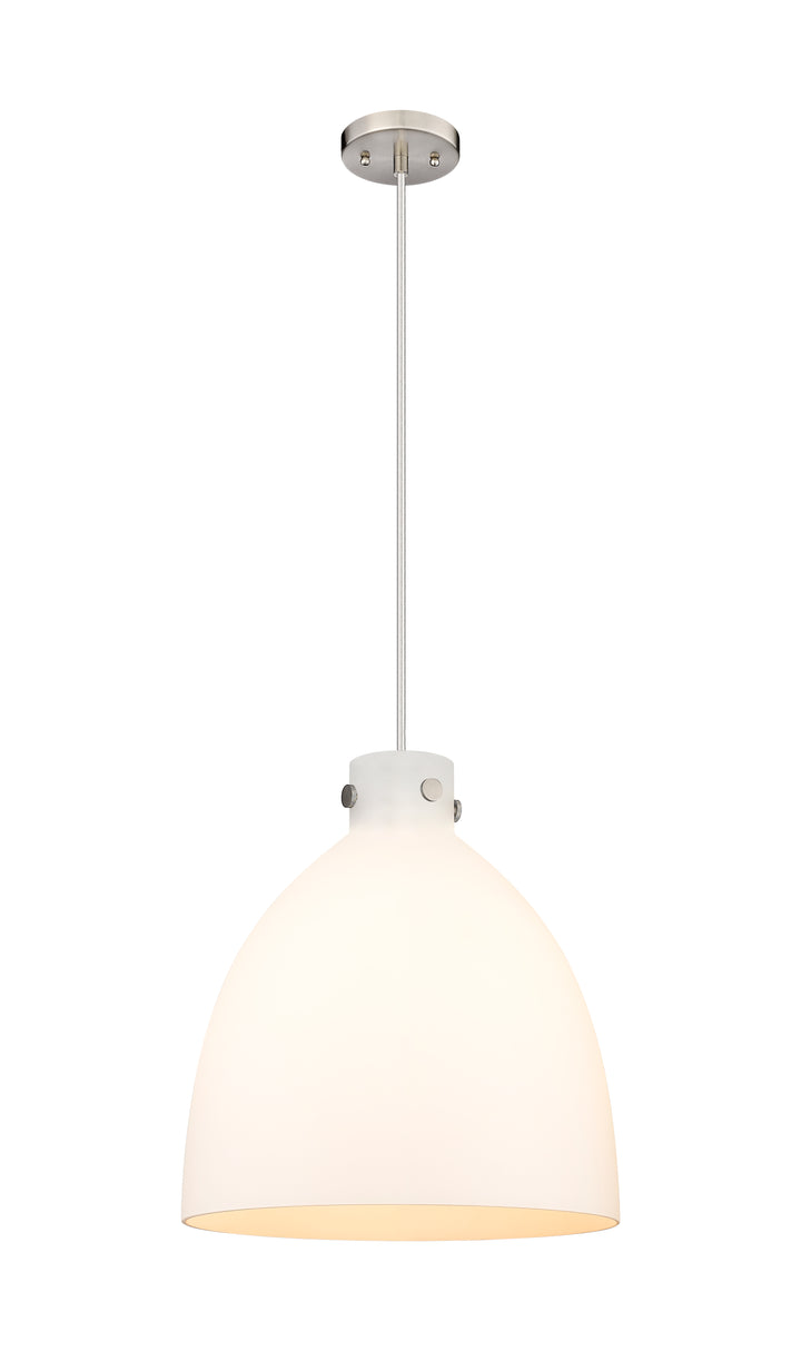 Innovations Lighting Newton Bell 18" Pendant - Satin Nickel Pendants Innovations Lighting   