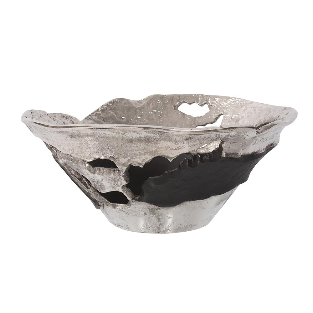 Howard Elliott Collection Contemporary Nickel and Black Bowl, Small Bowls Howard Elliott Collection   