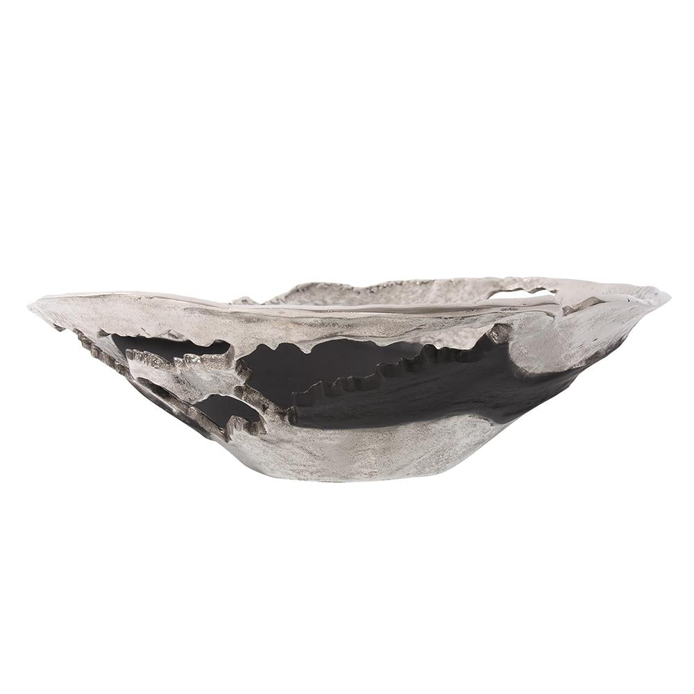 Howard Elliott Collection Contemporary Nickel and Black Bowl, Large Bowls Howard Elliott Collection   