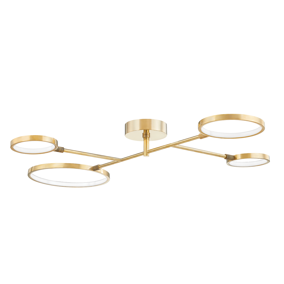 Hudson Valley Lighting Saturn Semi Flush Ceiling Semi Flush Mounts Hudson Valley Lighting Aged Brass  