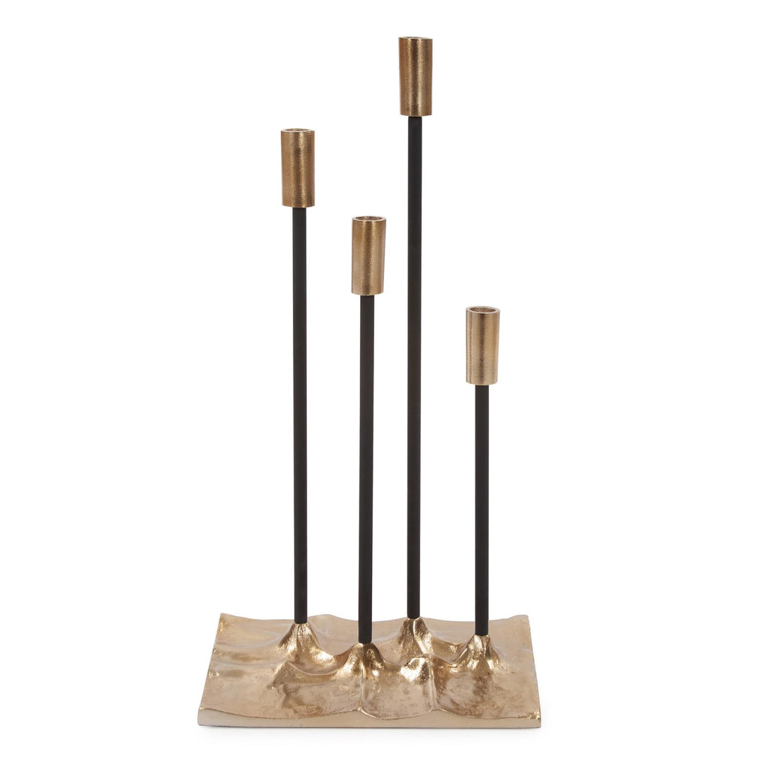 Howard Elliott Collection Modern Gold Aluminum Candelabra Decorative Accents Howard Elliott Collection   