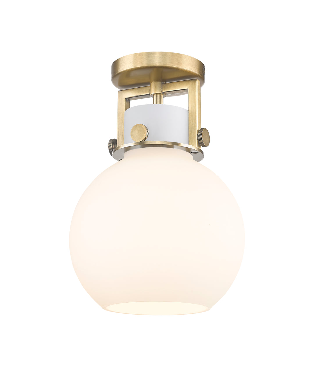 Innovations Lighting Newton Sphere 8" Flush Mount - Brushed Brass Ceiling Flush Mounts Innovations Lighting White ; Glass Type: Frosted  