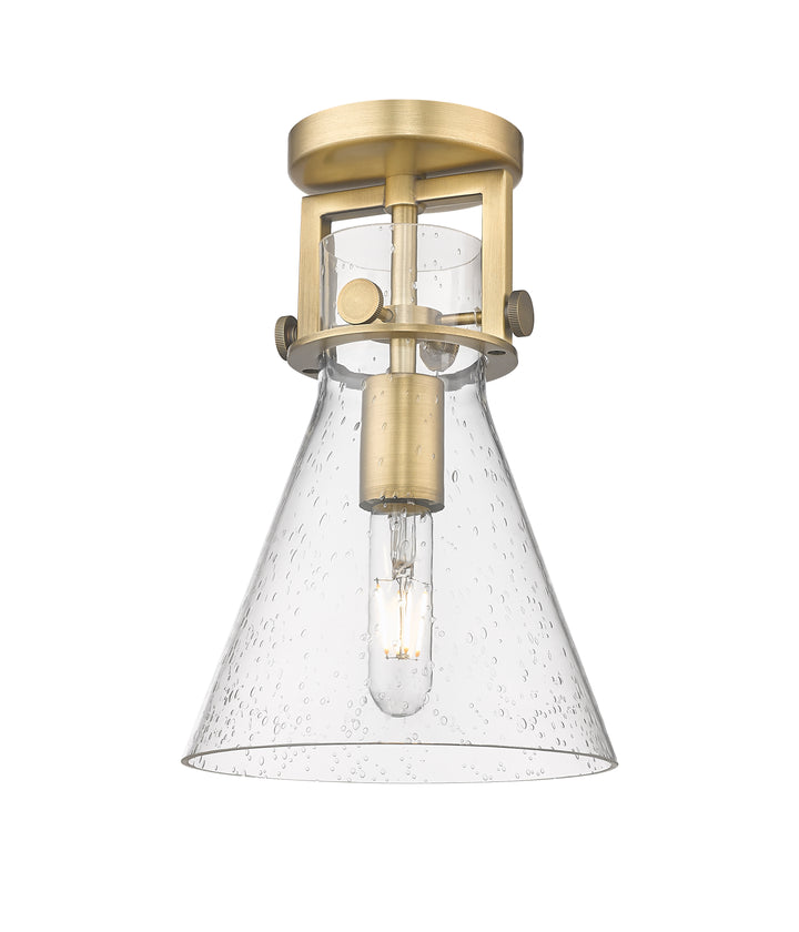 Innovations Lighting Newton Cone 8" Flush Mount - Brushed Brass Ceiling Flush Mounts Innovations Lighting Seedy ; Glass Type: Transparent  