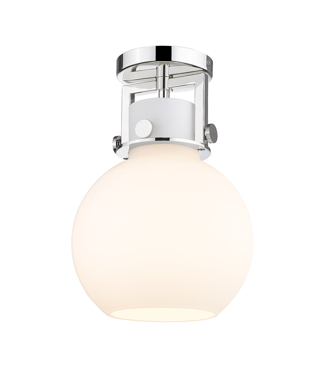 Innovations Lighting Newton Sphere 8" Flush Mount - Polished Nickel Ceiling Flush Mounts Innovations Lighting White ; Glass Type: Frosted  