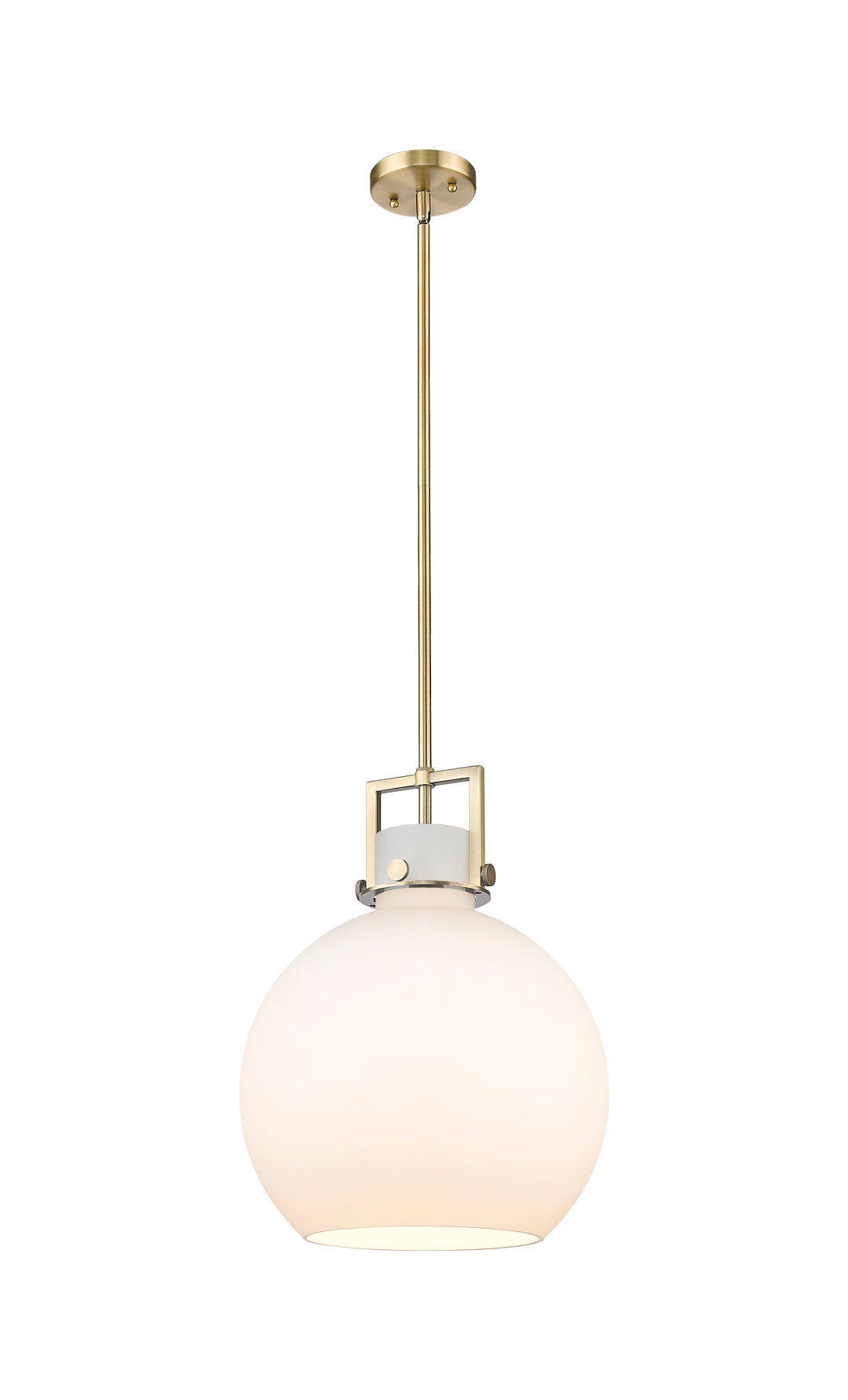 Innovations Lighting Newton Sphere 14" Pendant - Brushed Brass Pendants Innovations Lighting White ; Glass Type: Frosted  