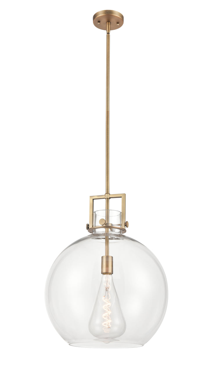 Innovations Lighting Newton Sphere 16" Pendant - Brushed Brass Pendants Innovations Lighting Clear ; Glass Type: Clear  