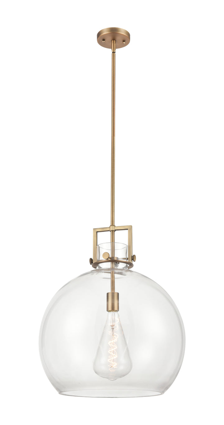 Innovations Lighting Newton Sphere 18" Pendant - Brushed Brass Pendants Innovations Lighting Clear ; Glass Type: Clear  