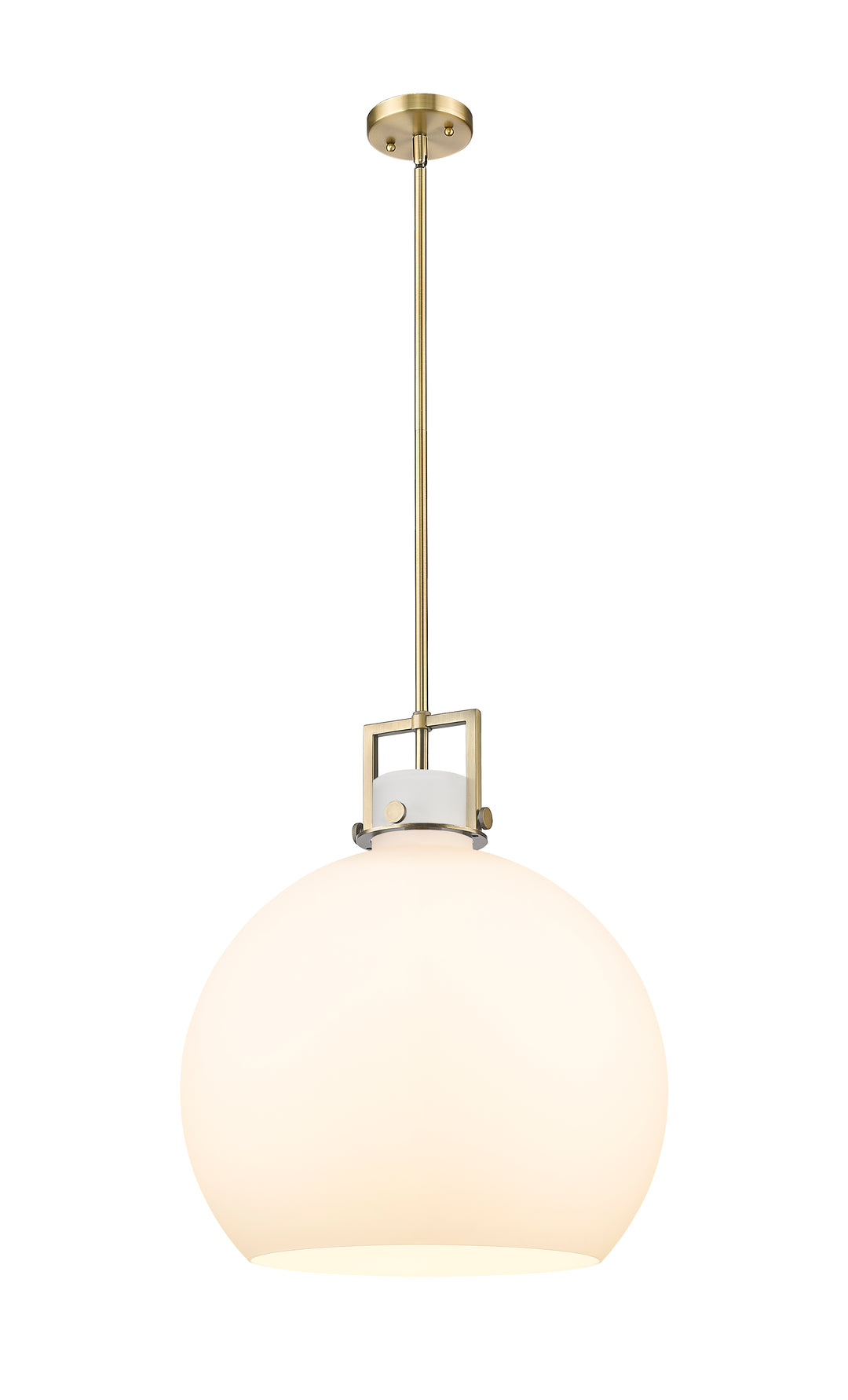 Innovations Lighting Newton Sphere 18" Pendant - Brushed Brass Pendants Innovations Lighting White ; Glass Type: Frosted  