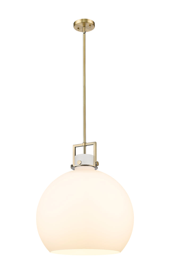 Innovations Lighting Newton Sphere 18" Pendant - Brushed Brass Pendants Innovations Lighting White ; Glass Type: Frosted  