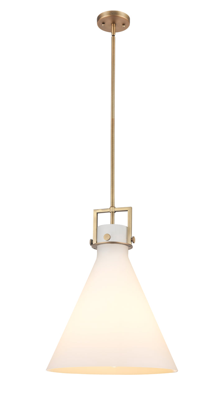 Innovations Lighting Newton Cone 16" Pendant - Brushed Brass Pendants Innovations Lighting White ; Glass Type: Frosted  