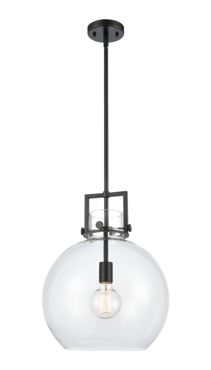 Innovations Lighting Newton Sphere 14" Pendant - Matte Black Pendants Innovations Lighting Clear ; Glass Type: Clear  