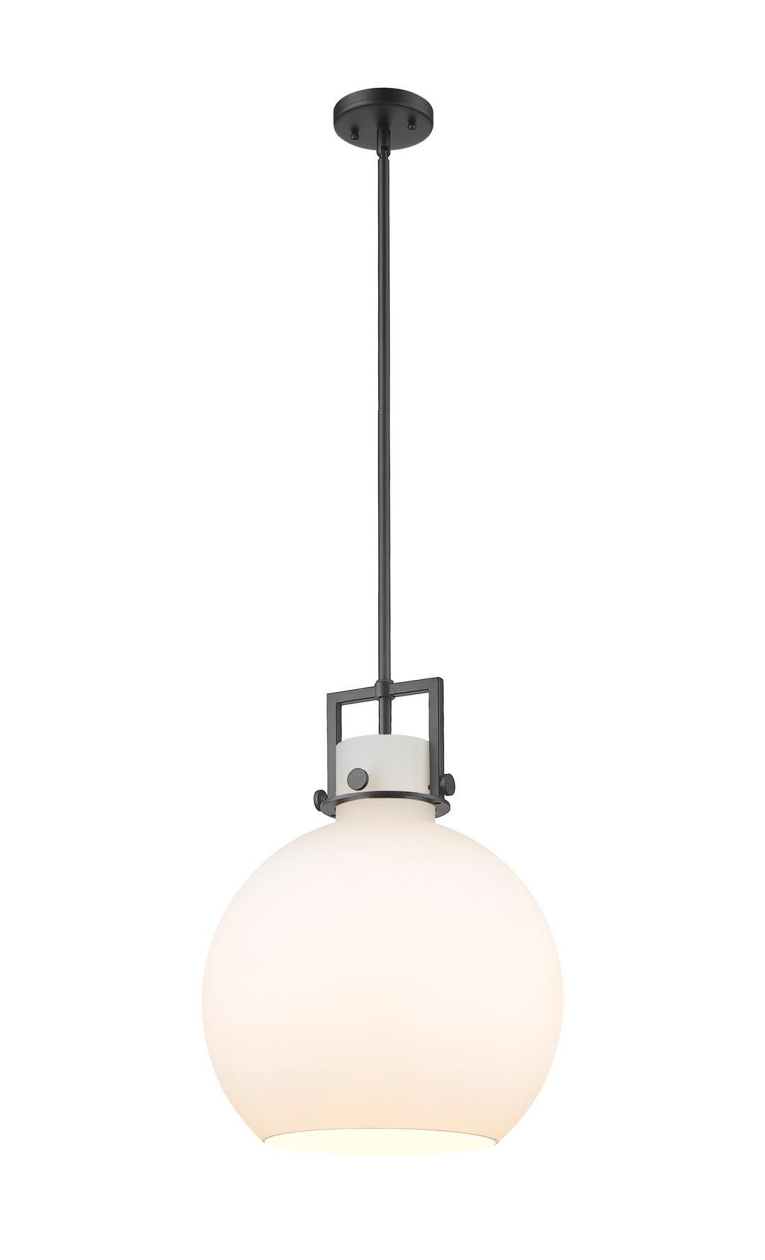 Innovations Lighting Newton Sphere 14" Pendant - Matte Black Pendants Innovations Lighting White ; Glass Type: Frosted  