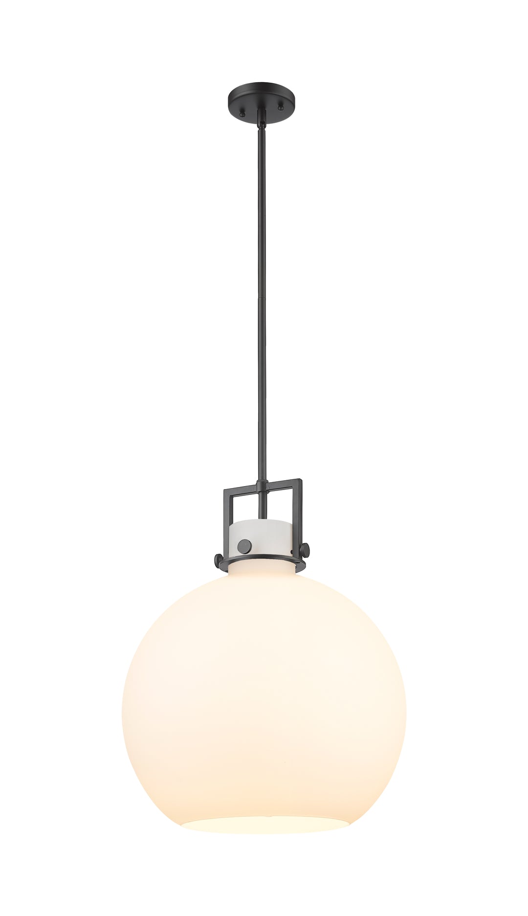 Innovations Lighting Newton Sphere 16" Pendant - Matte Black Pendants Innovations Lighting White ; Glass Type: Frosted  