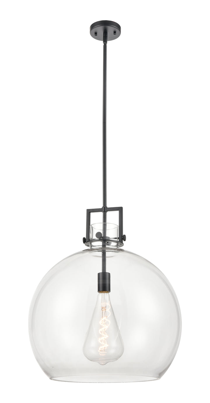 Innovations Lighting Newton Sphere 18" Pendant - Matte Black Pendants Innovations Lighting Clear ; Glass Type: Clear  