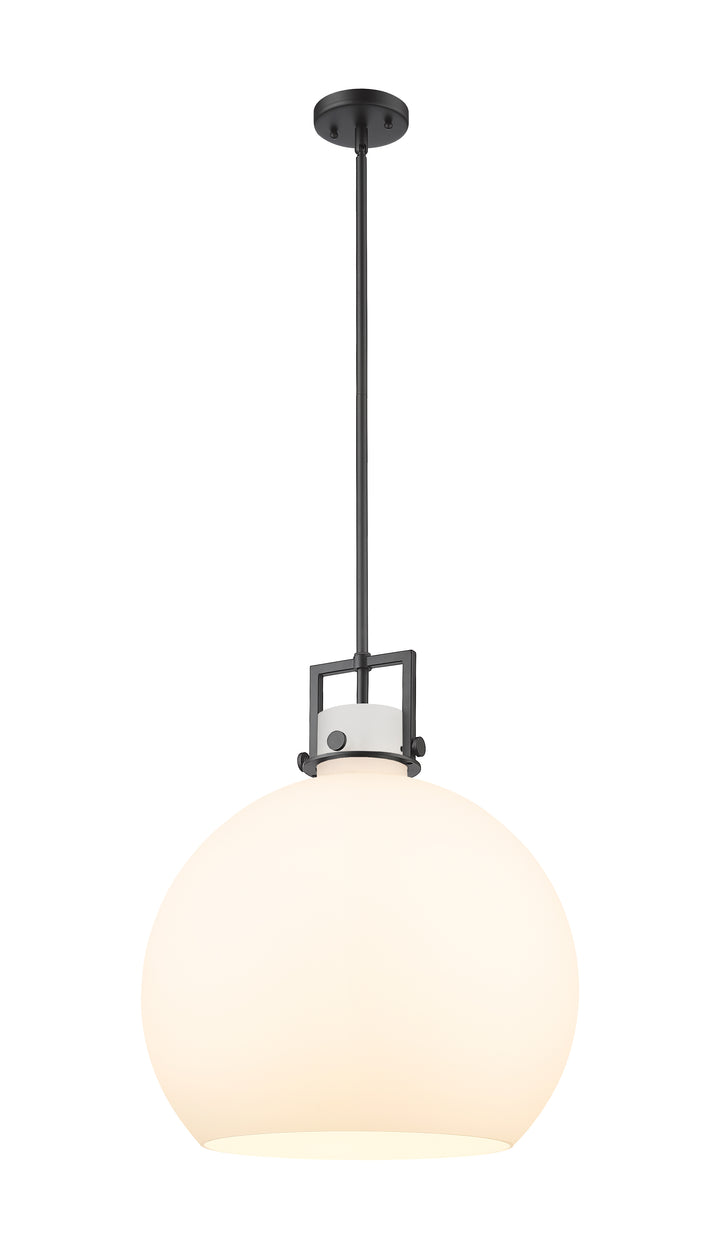 Innovations Lighting Newton Sphere 18" Pendant - Matte Black Pendants Innovations Lighting White ; Glass Type: Frosted  