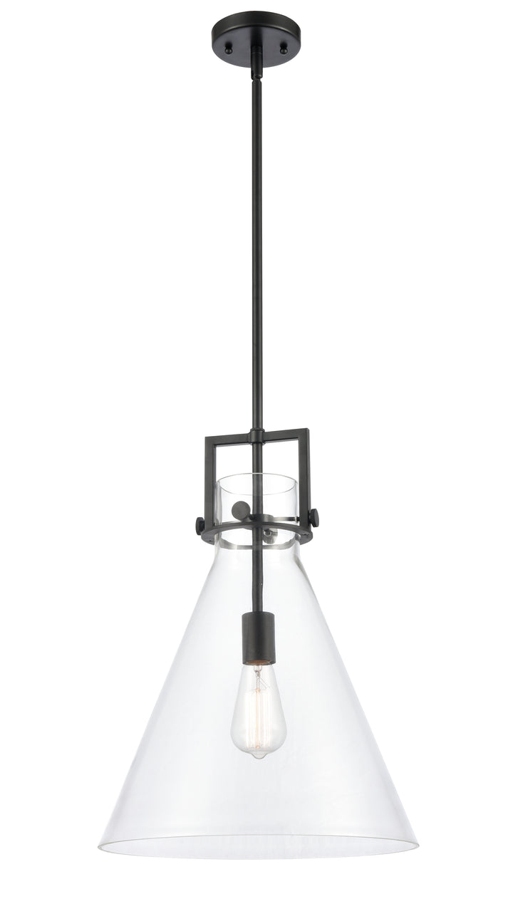 Innovations Lighting Newton Cone 14" Pendant - Matte Black Pendants Innovations Lighting Clear ; Glass Type: Clear  