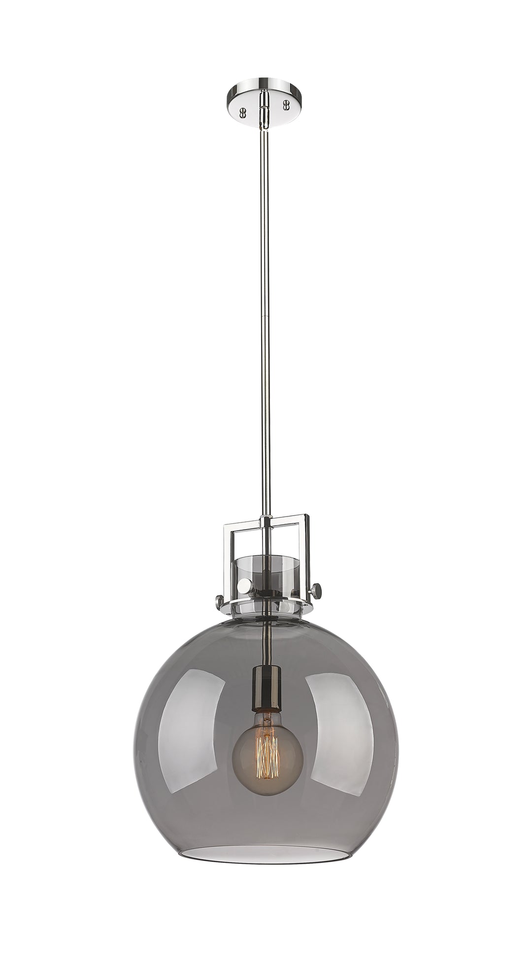 Innovations Lighting Newton Sphere 14" Pendant - Polished Nickel Pendants Innovations Lighting Light Smoke ; Glass Type: Smoked  