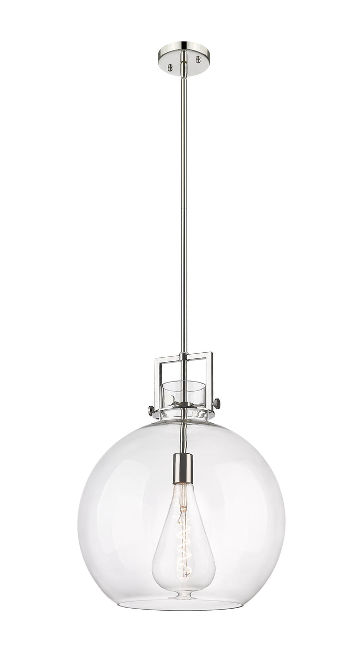 Innovations Lighting Newton Sphere 16" Pendant - Polished Nickel Pendants Innovations Lighting Clear ; Glass Type: Clear  