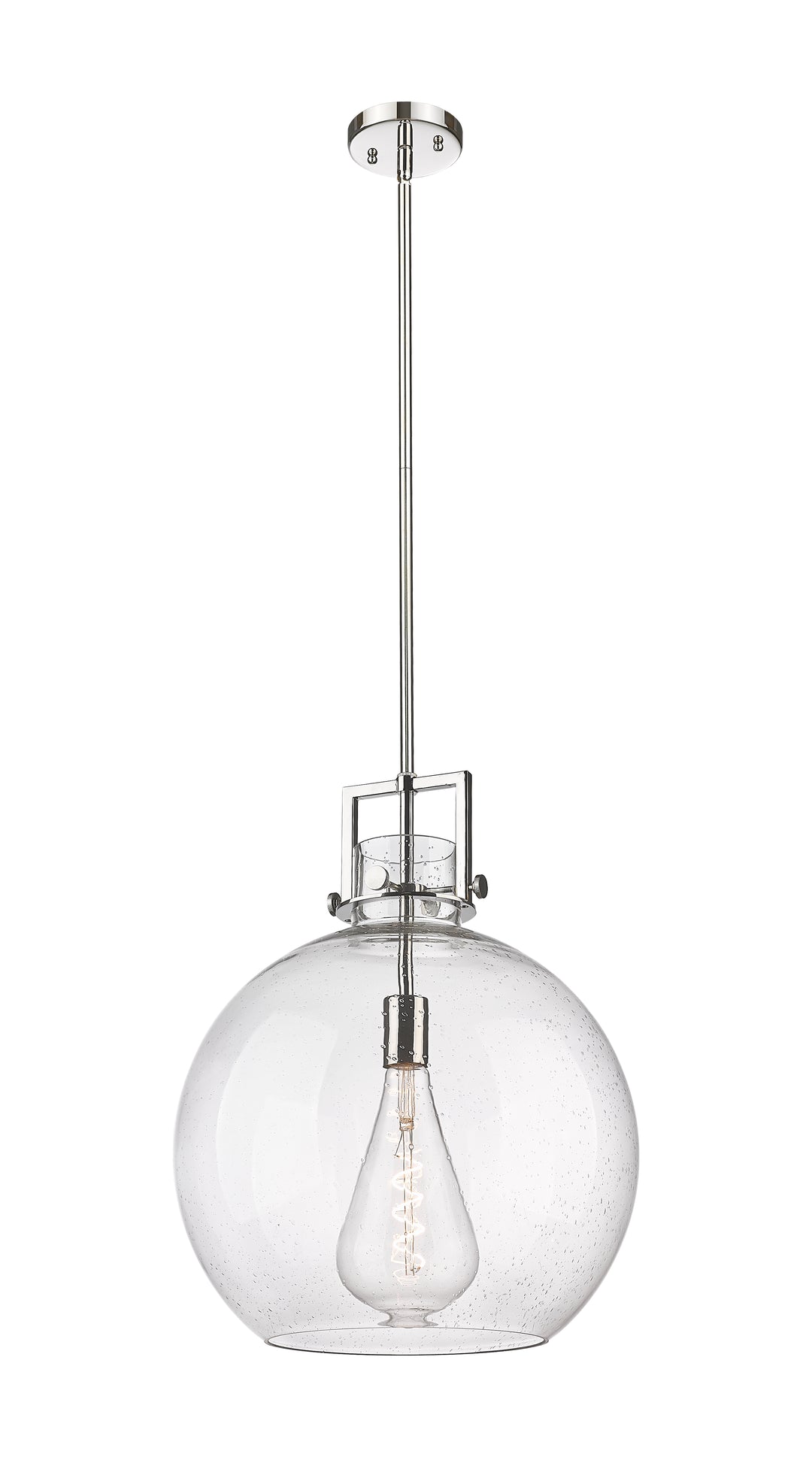 Innovations Lighting Newton Sphere 16" Pendant - Polished Nickel Pendants Innovations Lighting Seedy ; Glass Type: Seeded  