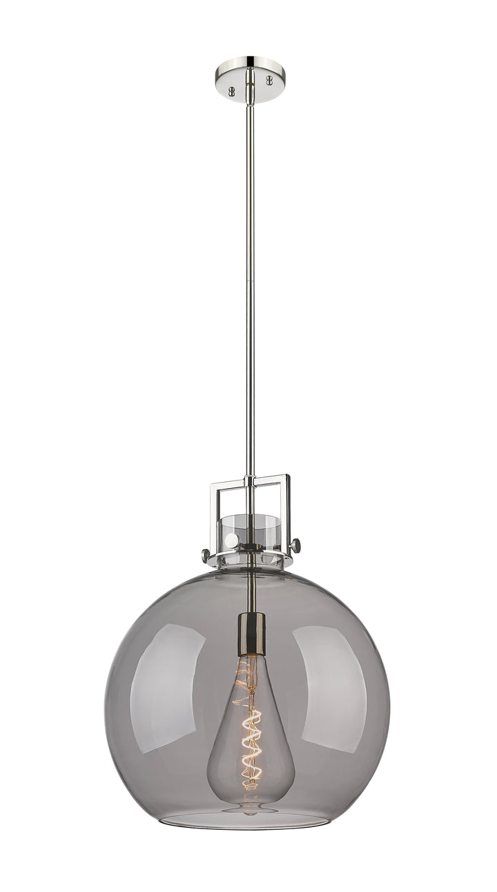 Innovations Lighting Newton Sphere 16" Pendant - Polished Nickel Pendants Innovations Lighting Light Smoke ; Glass Type: Smoked  