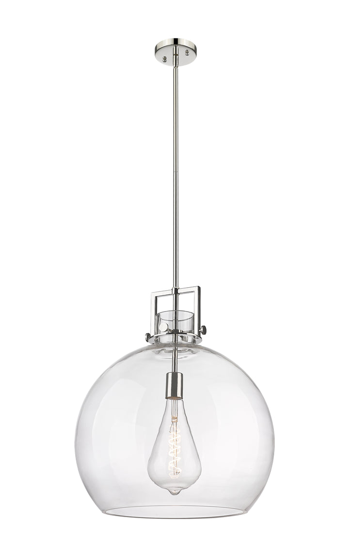 Innovations Lighting Newton Sphere 18" Pendant - Polished Nickel Pendants Innovations Lighting Clear ; Glass Type: Clear  