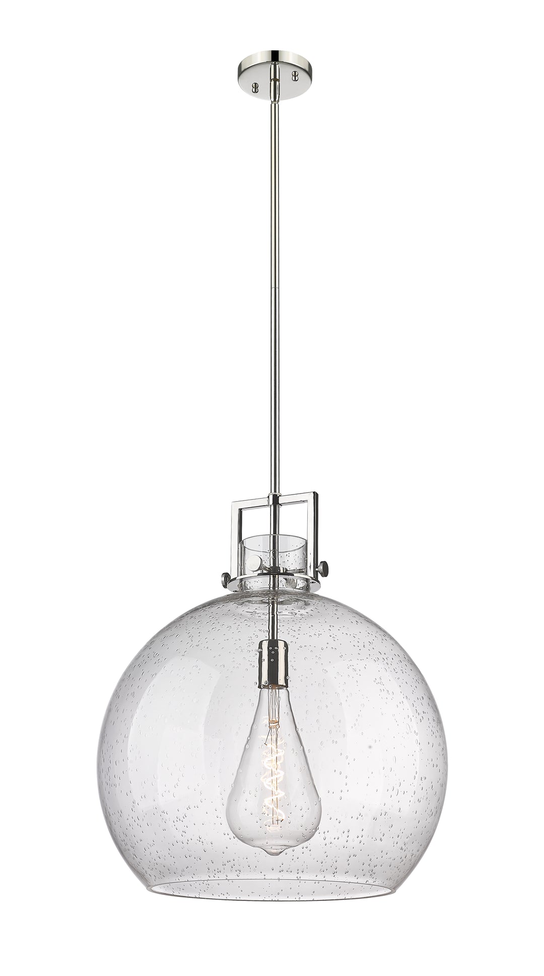 Innovations Lighting Newton Sphere 18" Pendant - Polished Nickel Pendants Innovations Lighting Seedy ; Glass Type: Seeded  