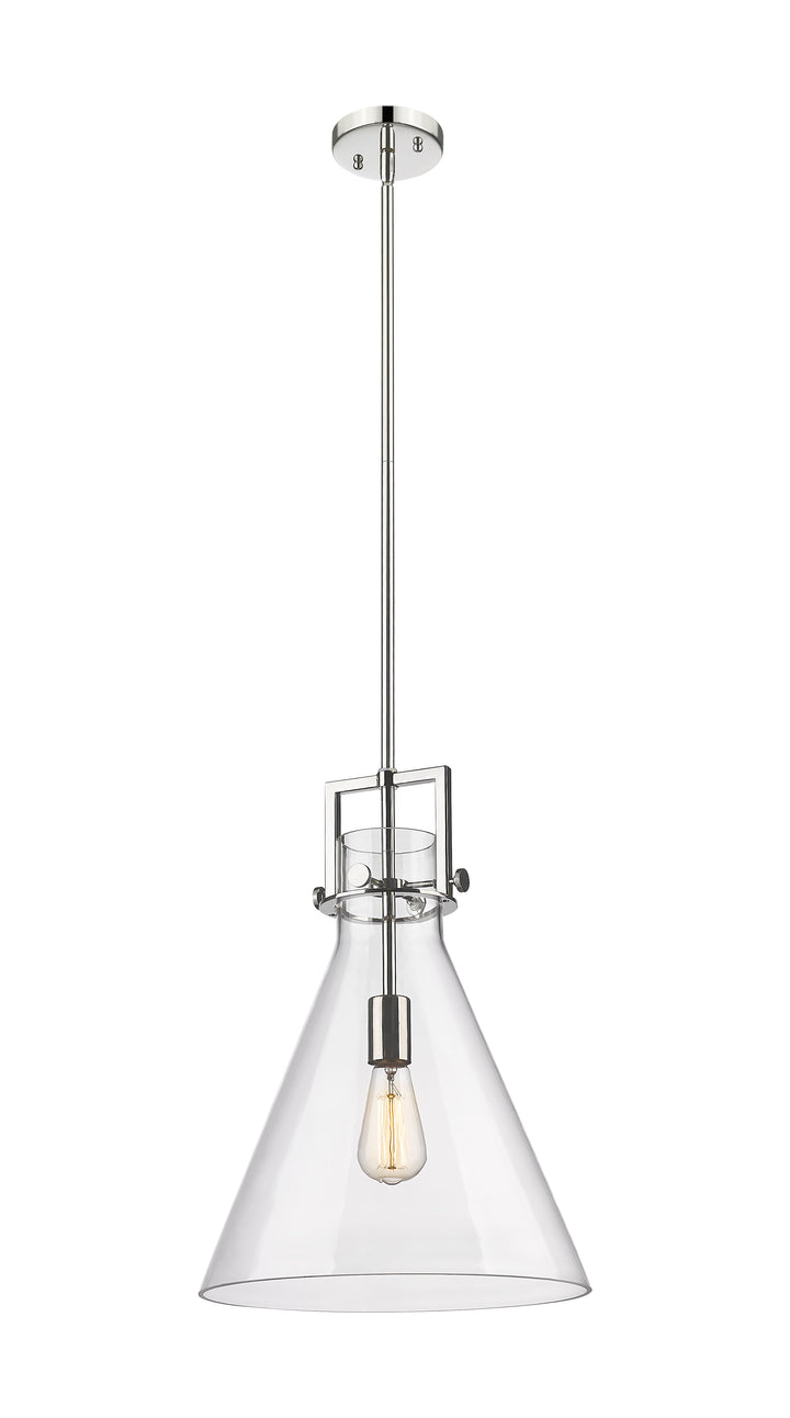 Innovations Lighting Newton Cone 14" Pendant - Polished Nickel Pendants Innovations Lighting Clear ; Glass Type: Transparent  