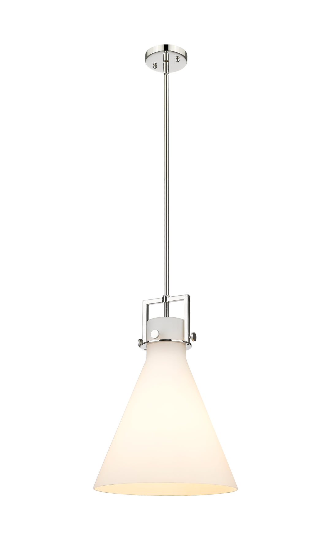 Innovations Lighting Newton Cone 14" Pendant - Polished Nickel Pendants Innovations Lighting White ; Glass Type: Frosted  