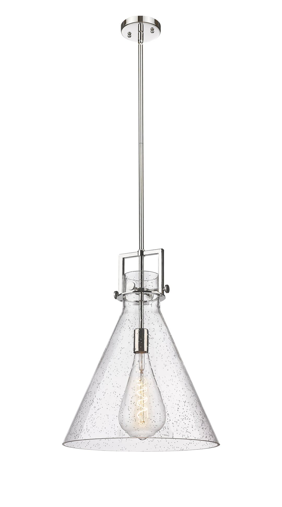 Innovations Lighting Newton Cone 16" Pendant - Polished Nickel Pendants Innovations Lighting Seedy ; Glass Type: Transparent  