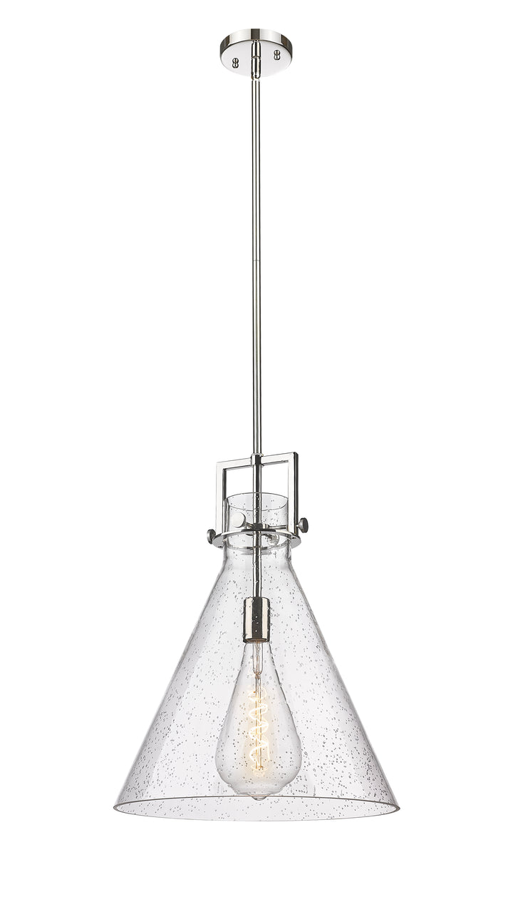 Innovations Lighting Newton Cone 16" Pendant - Polished Nickel Pendants Innovations Lighting Seedy ; Glass Type: Transparent  