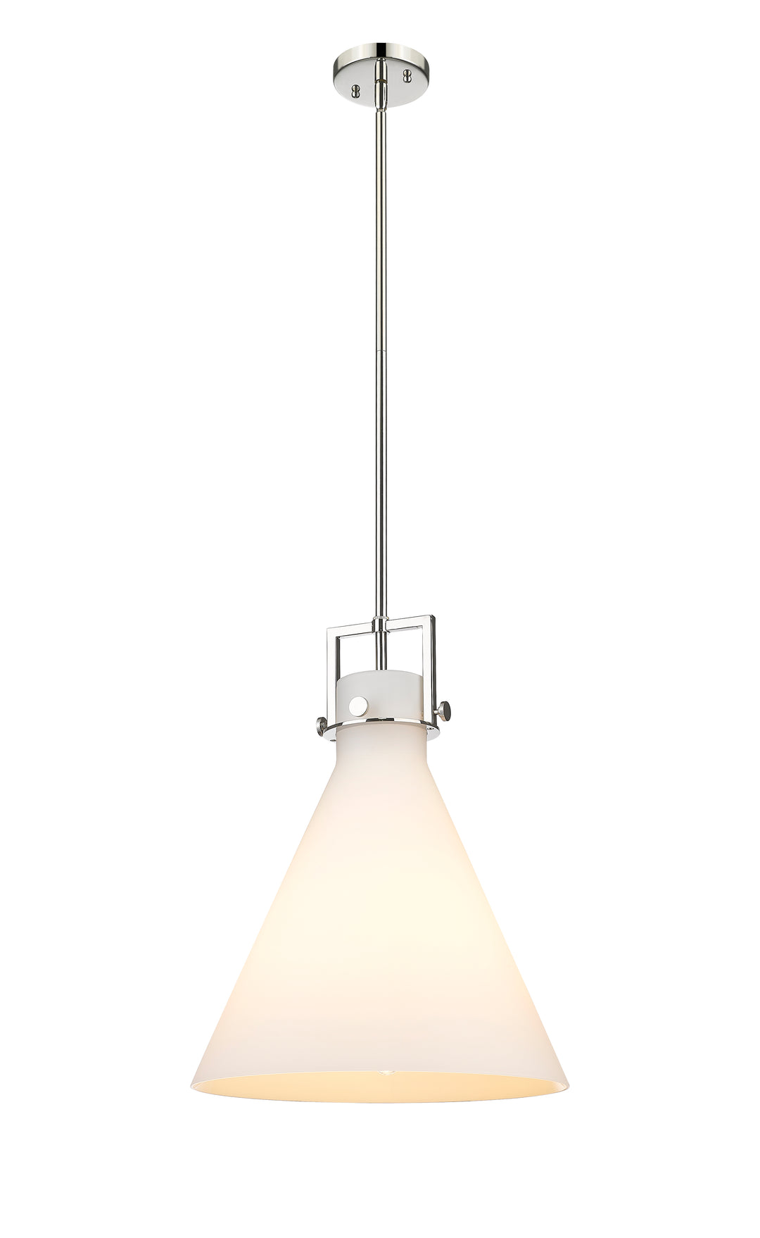 Innovations Lighting Newton Cone 16" Pendant - Polished Nickel Pendants Innovations Lighting White ; Glass Type: Frosted  