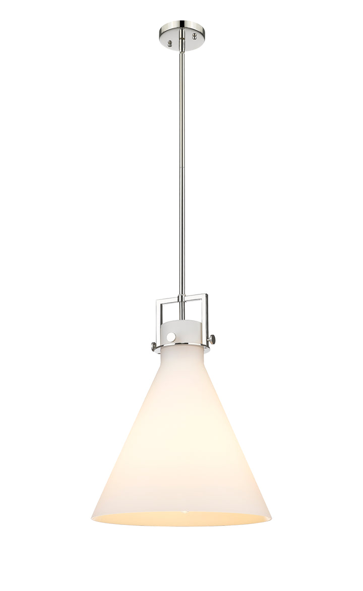 Innovations Lighting Newton Cone 16" Pendant - Polished Nickel Pendants Innovations Lighting White ; Glass Type: Frosted  