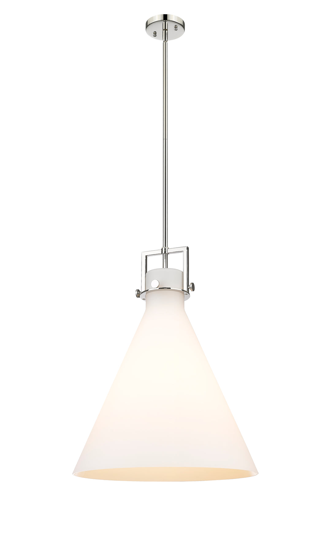 Innovations Lighting Newton Cone 18" Pendant - Polished Nickel Pendants Innovations Lighting White ; Glass Type: Frosted  