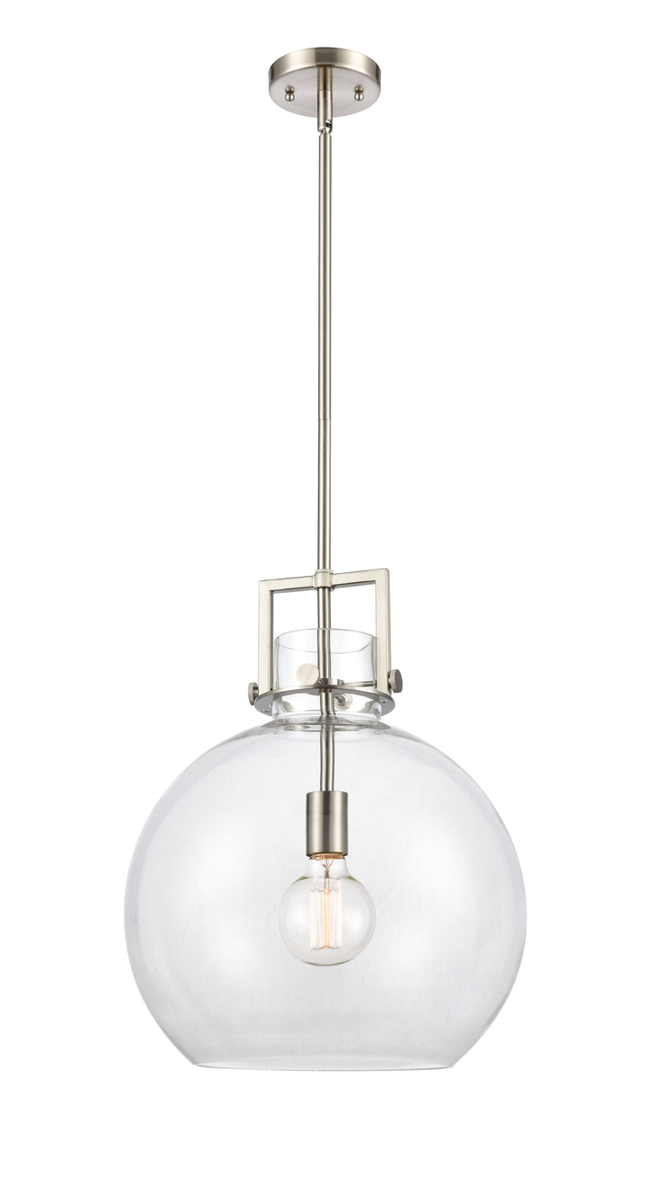 Innovations Lighting Newton Sphere 14" Pendant - Satin Nickel Pendants Innovations Lighting Clear ; Glass Type: Clear  